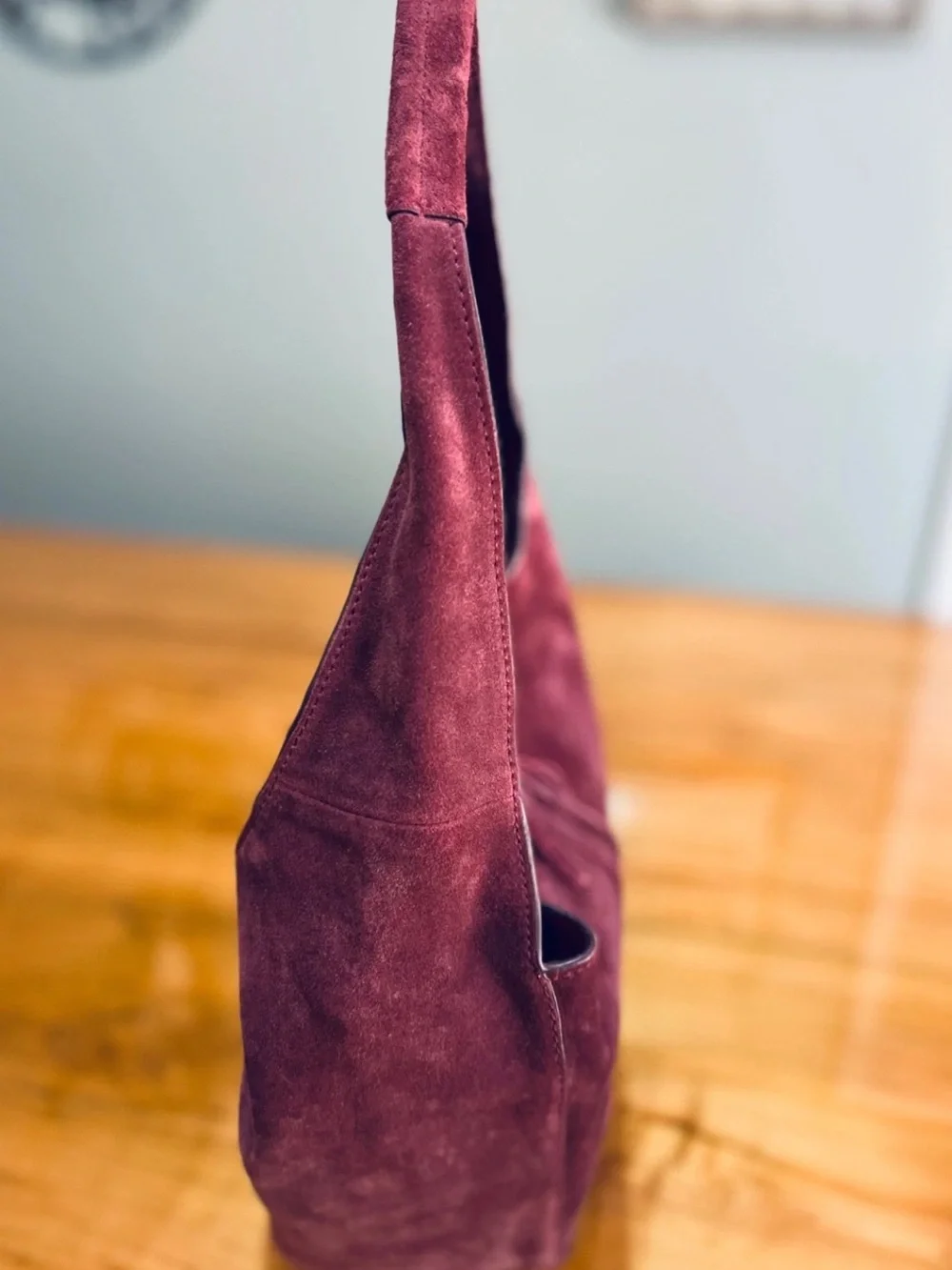 Lucky Brand Clem Suede Mini Hobo Bag Burgundy - Picture 4 of 11